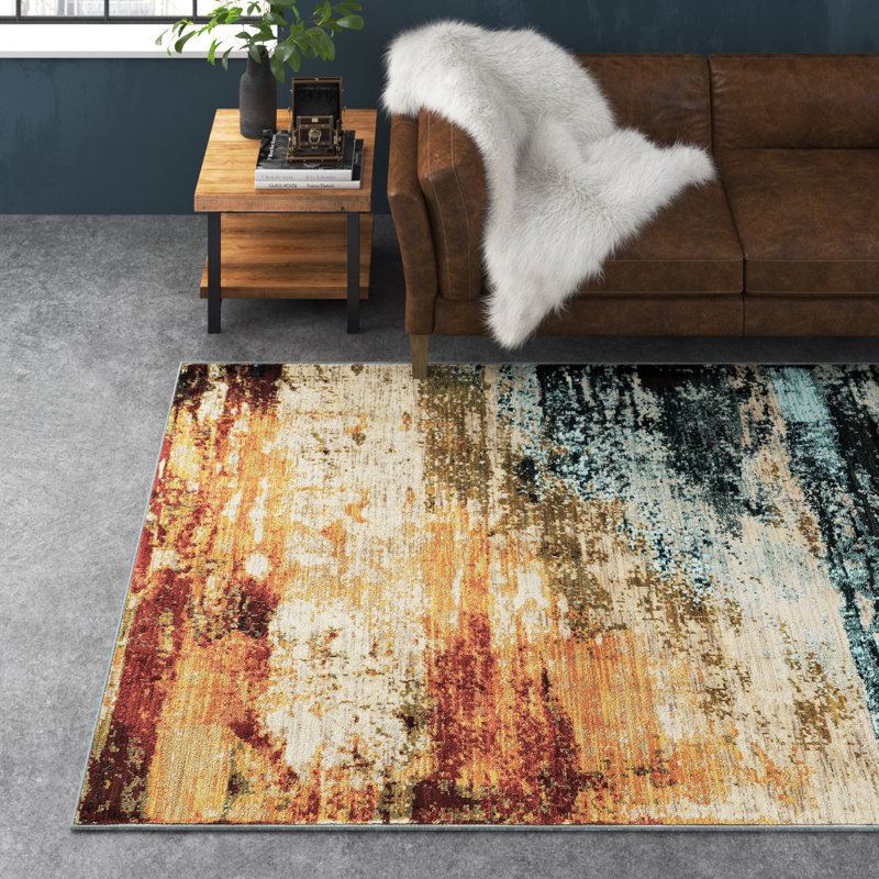 Steelside™ Bali Abstract Blue/Red Area Rug & Reviews Wayfair
